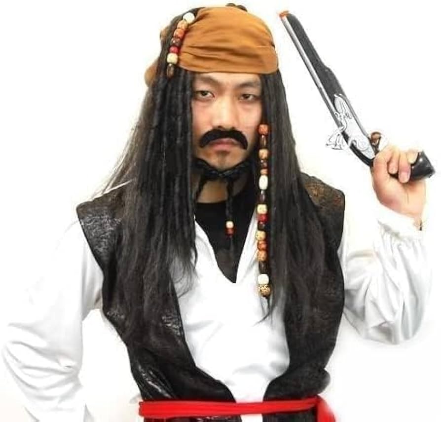 ジャックスパロウ　ウィッグ、衣装セット Amazon.co.jp: [モエモエヤ]海賊 コスプレウィッグ ジャック